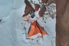 У палатки застрявшей в горах Киргизии Наговициной заметили черный рюкзак