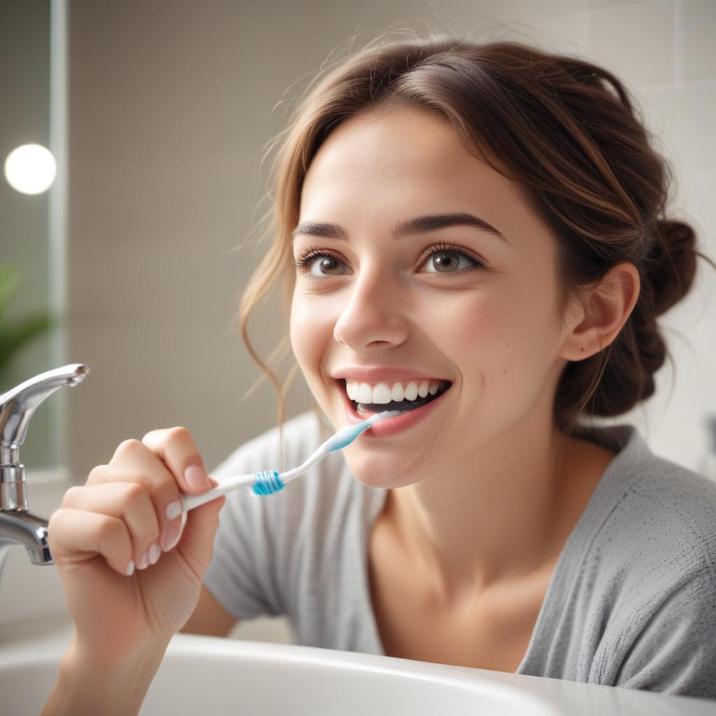 Чистка зубов с применением ортодонтического аппарата